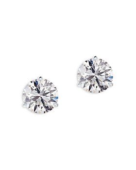 De Beers Forevermark - Classic Three Prong Diamond Stud Earring in 18K White Gold, 2.0 ct. t.w.