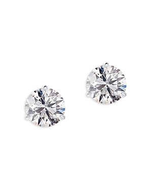 Classic Three Prong Diamond Stud Earring in 18K White Gold, 2.0 ct. t.w.