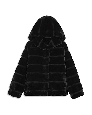 Apparis Unisex Goldie Faux Fur Hooded Jacket - Little Kid, Big Kid In Noir