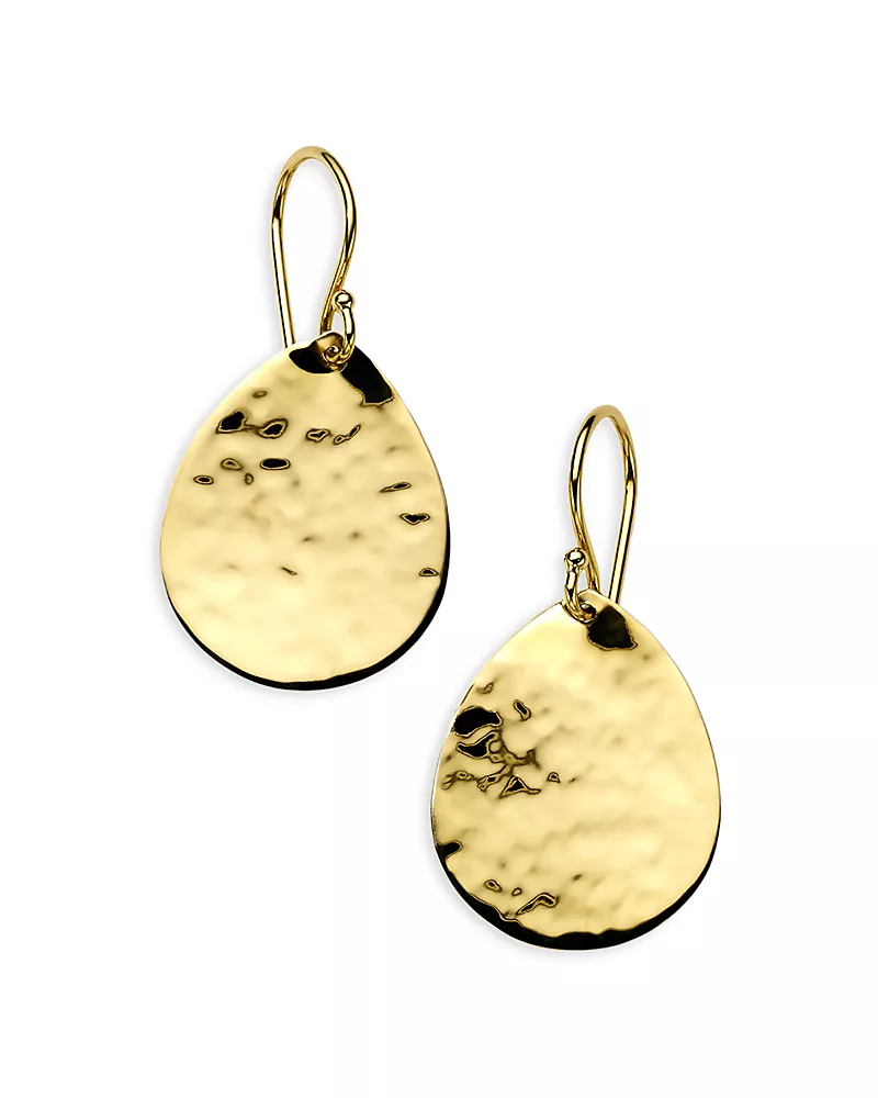 Ippolita 18K Yellow Gold Classico Crinkle Teardrop Drop Earrings