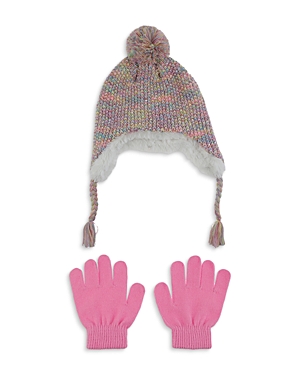 Capelli Girls' Multi Color Hat & Gloves Set - Big Kid In Rainbow