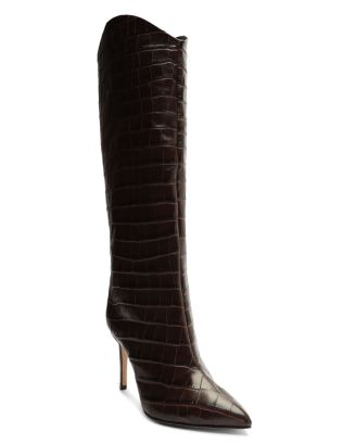 SCHUTZ Women's Maryana Pointed Toe Embossed High Heel Boots   Shoes - Bloomingdale's
