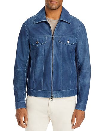Michael Kors Denim Look Leather Trucker Jacket | Bloomingdale's