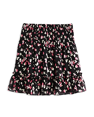 Aqua Girls' Speckled Smocked Skirt, Big Kid - 100% Exclusive In Black/pink