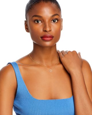 Diamond Circle Pendant Necklace in 14K Yellow Gold, 0.25 tcw 