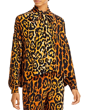Leopardo Silk Tie Blouse