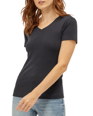 Three Dots Cotton V-Neck Tee