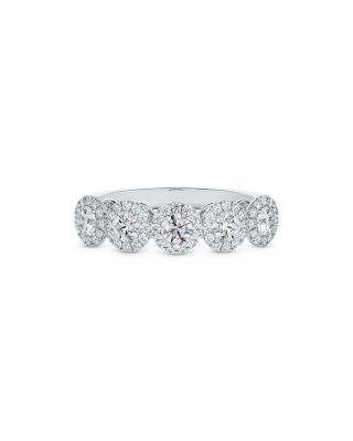 De Beers Forevermark - Center of My Universe&reg; Diamond Five Stone Halo Band in 18K White Gold, 1.45 ct. t.w.