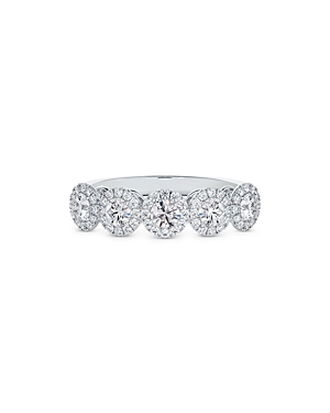 De Beers Forevermark Center Of My Universe Diamond Five Stone Halo Band In 18k White Gold, 1.45 Ct. T.w.