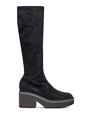 Clergerie Anki 75mm Knee-high Suede Boots In Black