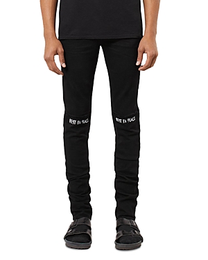 RtA Skinny Rip Print Slim Fit Jeans in Black Smart Closet