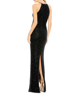 Halter Neck Sequin Gown