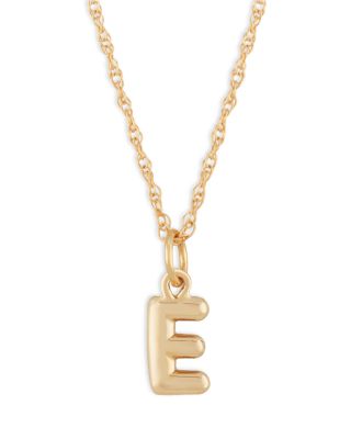 Initial Pendant Necklace in 14K Yellow Gold, 18" 