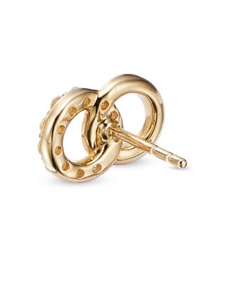 Diamond Double O Stud Earrings in 14K Yellow Gold, 0.17 tcw - 150th Anniversary Exclusive