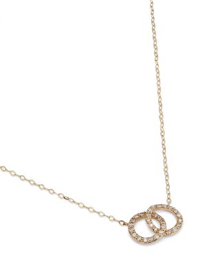 Diamond Double O Pendant Necklace in 14K Yellow Gold, 0.25 tcw - 150th Anniversary Exclusive