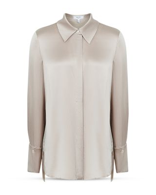 Hailey Button Front Silk Shirt