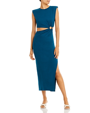 Fore Cut Out Midi Dress In Blue