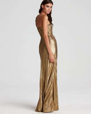 knee length dresses for ladies Metallic One Shoulder Midi Dress – BellaWear