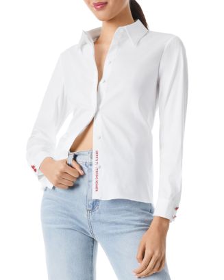 Alice and Olivia Willa Placket Top | Bloomingdale's