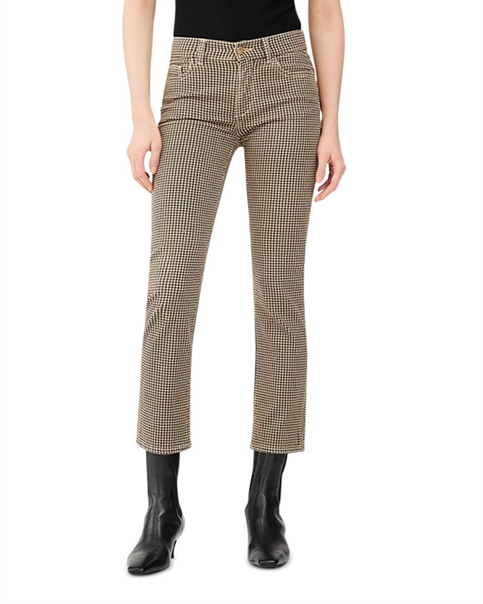 DL1961 Mara Mid Rise Straight Leg Jeans in Houndstooth | Bloomingdale's