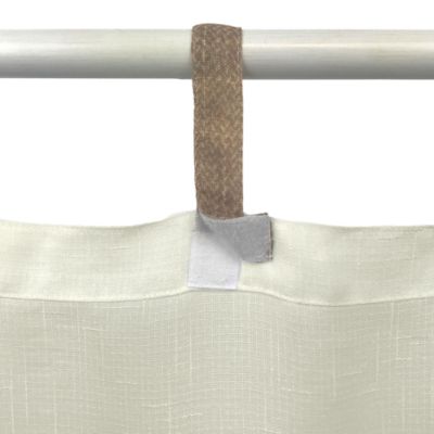 Darien Solid Indoor/Outdoor Sheer Adhesive Loop Tab Top Window Curtain Panel, 52" x 95"