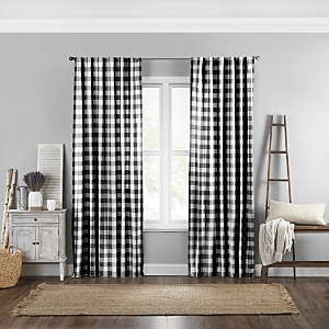 Elrene Home Fashions Farmhouse Buffalo Check Window Curtain, 52 X 84 In Black