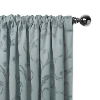 Mia Jacquard Scroll Blackout Window Curtain Panel, 52" x 84"