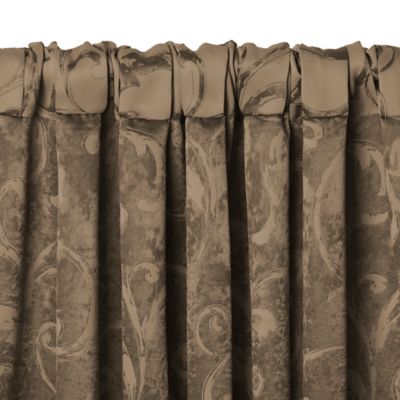Mia Jacquard Scroll Blackout Window Curtain Panel, 52" x 84"