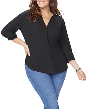 NYDJ Women's Plus Size Sleeveless Pintuck Blouse, agness, 1X at   Women's Clothing store
