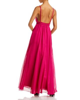 open lace back dress ALICE + OLIVIA Size 6 Rose Polyester Lace A-Line Dress  Sui Generis  Designer Consignment