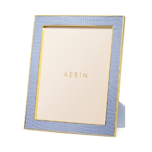 Aerin Classic Croc Leather Frame, 8 X 10 In Hydrangea Blue