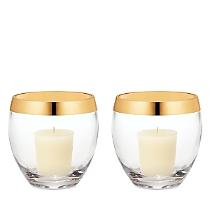 Aerin Gabriel Votives, Set Of 2 In Clear/gold