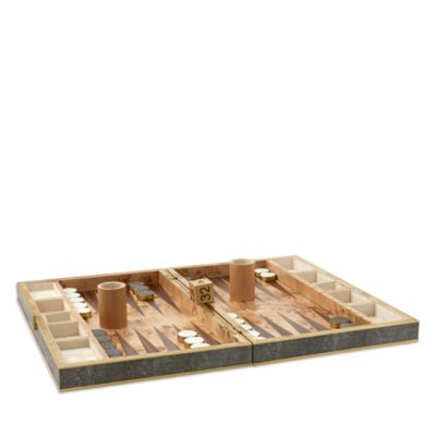 Faux Shagreen Backgammon Set
