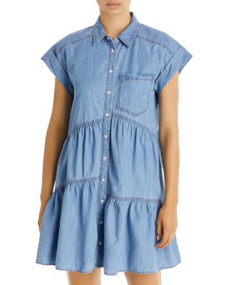 white christmas dresses Veronica Beard Basia Denim Mini Dress main image 0