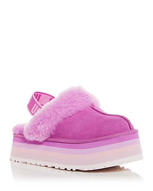 Ugg Women's Funkette Shearling Slingback Platform Slippers In Purple Ruby