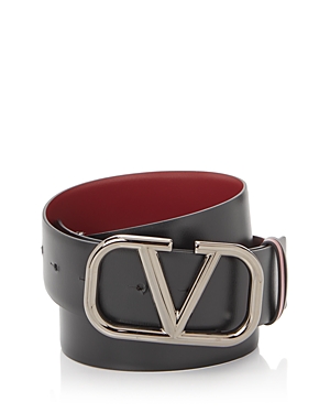 Valentino Garavani Reversible Buckle Belt H.40 In Black/red