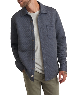Shop Marine Layer Corbet Quilted Overshirt In Navy