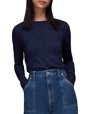 Whistles Annie Sparkle Knit Sweater In Navy