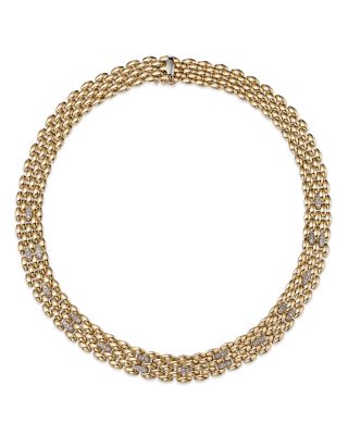 Alberto Amati - 14K Yellow Gold & 14K White Gold Diamond Panther Collar Necklace, 18"