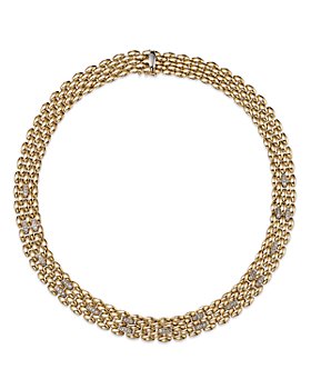 Alberto Amati - 14K Yellow Gold & 14K White Gold Diamond Panther Collar Necklace, 18"