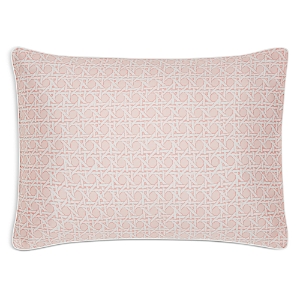 Gingerlily Silk Rattan Piped Boudoir Sham In Pink/ivory