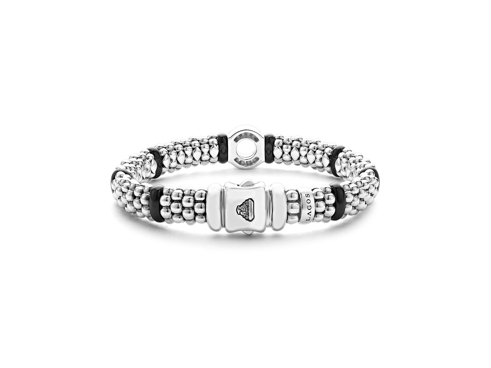 Sterling Black Caviar Ceramic & Diamond Bead Bracelet — Image 5