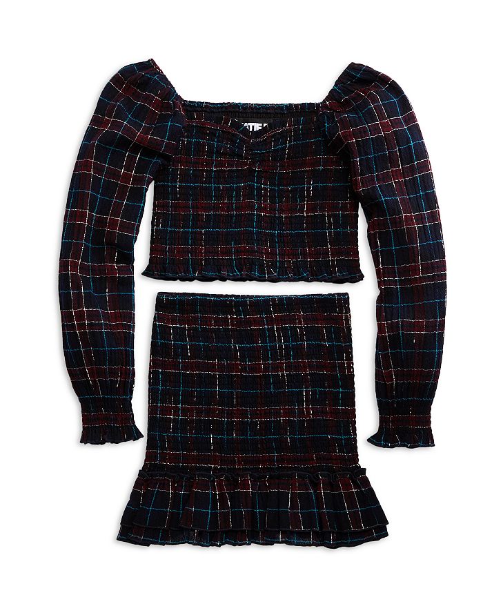 Katie J NYC Tween Chloe Smocked Top - Black Floral main image 1