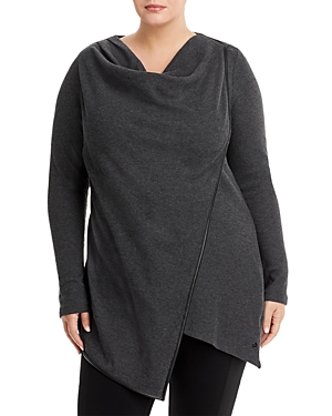 Marc New York Plus Size Draped Long Sleeve Thermal Top