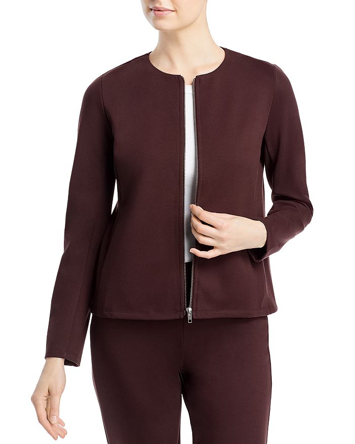 Awsijina Ls V Neck Short Jacket Coffee Bean