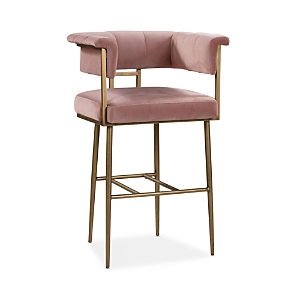 Tov Furniture Astrid Velvet Counter Stool In Pink