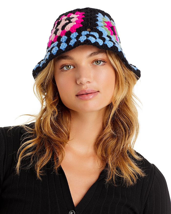 Freya Women's Crochet Straw Bucket Hat - Natural - Size Small - Fall Sale
