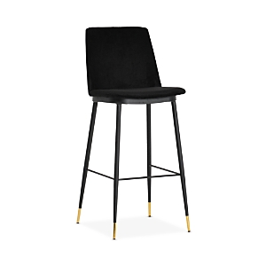Tov Furniture Evora Velvet Counter Stool, Set Of 2 In Black