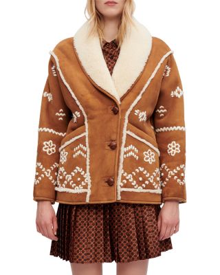 Maje sheepskin coat best sale