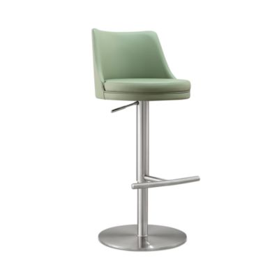 TOV Furniture - Reagan Performance Faux Leather Silver Adjustable Stool